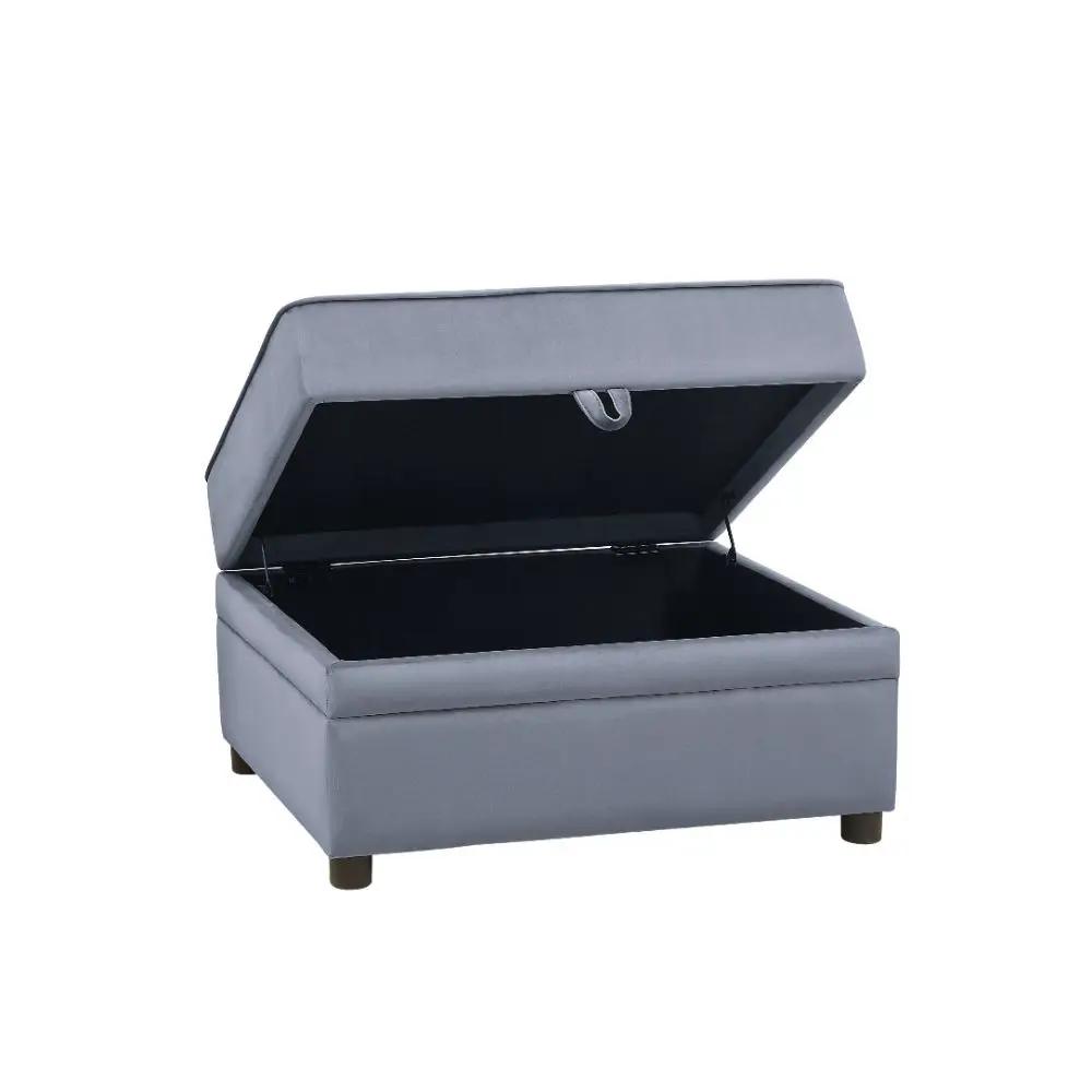 Bois II - Ottoman With Storage - Gray Velvet by Unique Piece Furniture