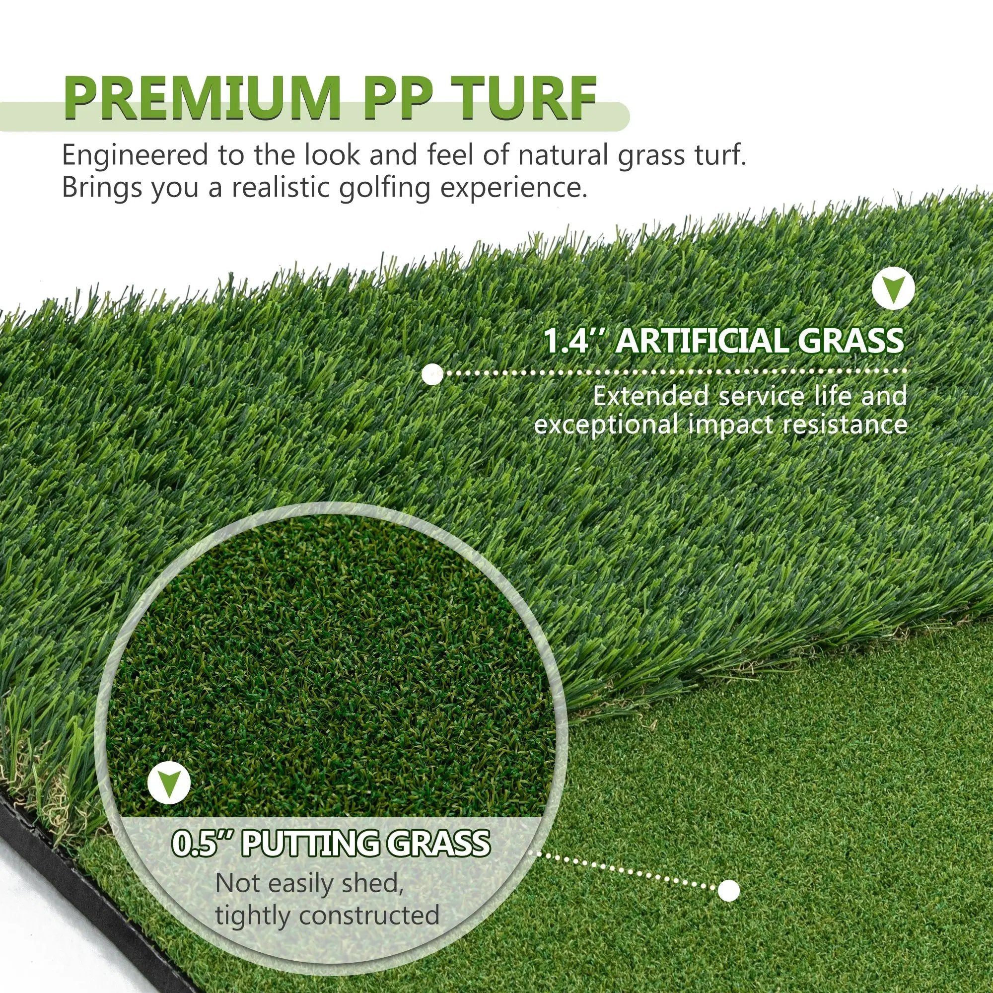 5'x4' Golf Hitting Mat with Cross Stance Guide by HouseOfZazla
