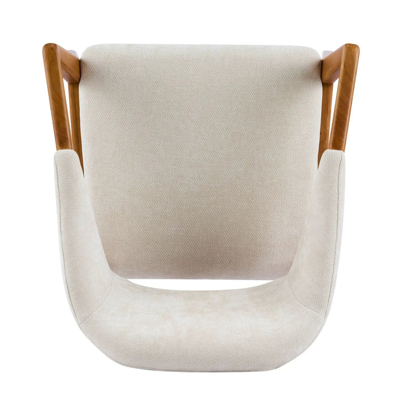 Indoor Upholstered Dining Armchair (Set of 2) - Beige / Teak by HouseOfZazla