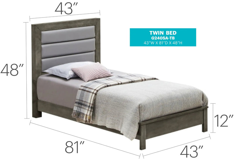 Transitional Modern Design Bed by Unique Piece Furniture