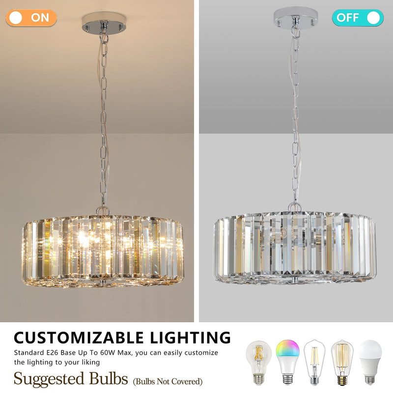 17' Chrome Crystal Pendant Chandelier by HouseOfZazla