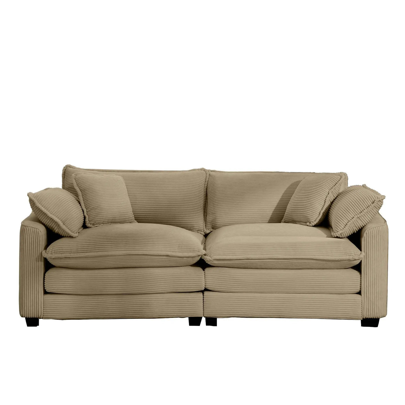 Modern 2 Seater With 4 Pillows, Upholstered Deep Seating Loveseat by HouseOfZazla