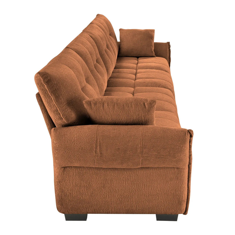 Modern Sofa & Pillows, Textured Cover, High Rebound Cushions