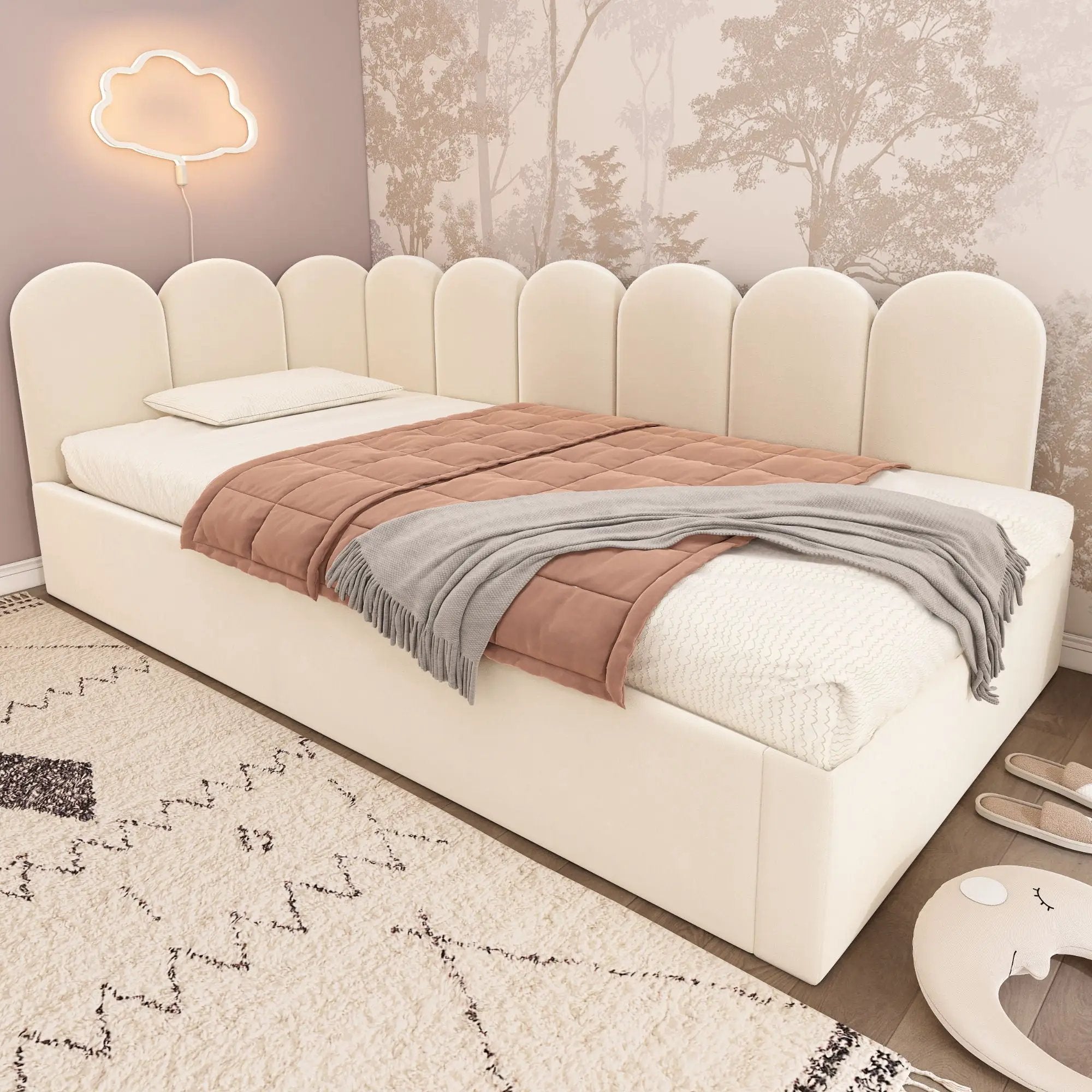 Upholstered Daybed With Metal Slatted Base by HouseOfZazla