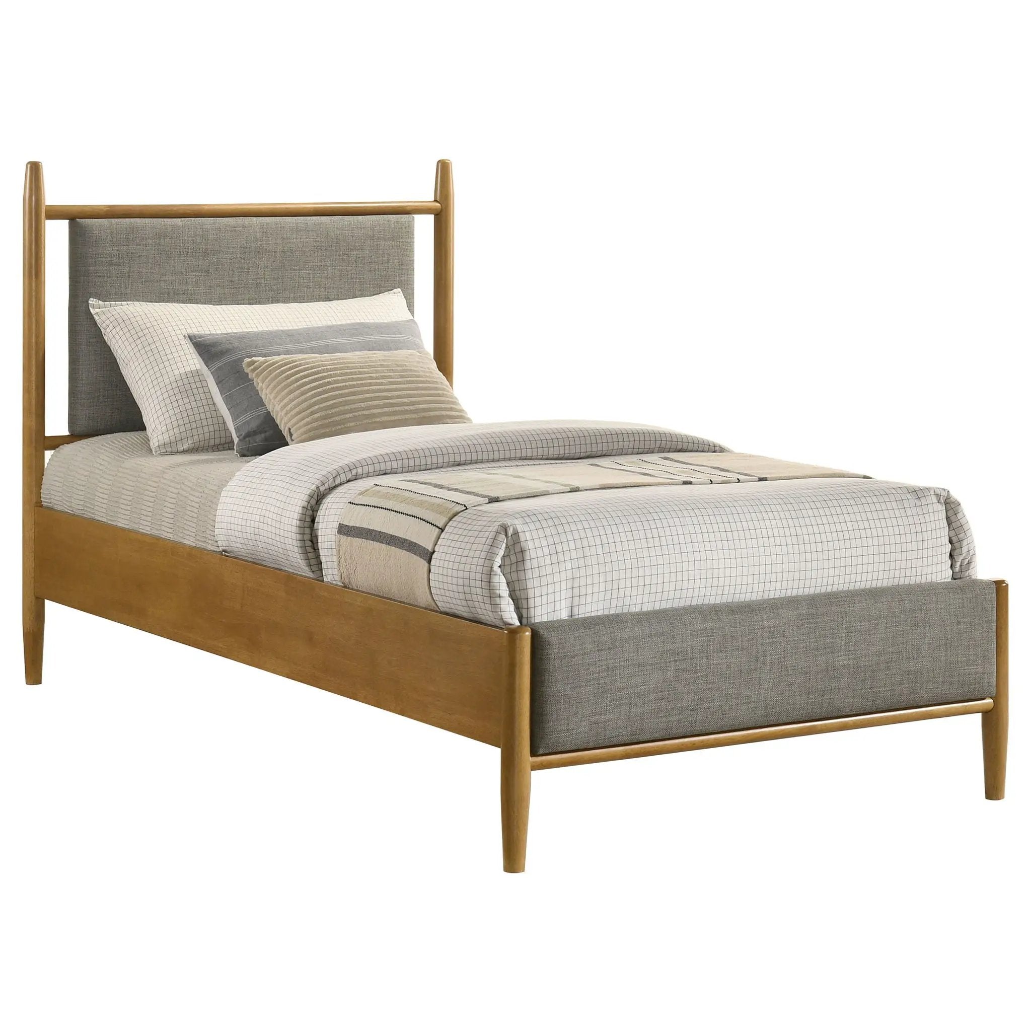 Mason 46-inch Twin Panel Platform Bed Grey and Light Brown by Unique Piece Furniture