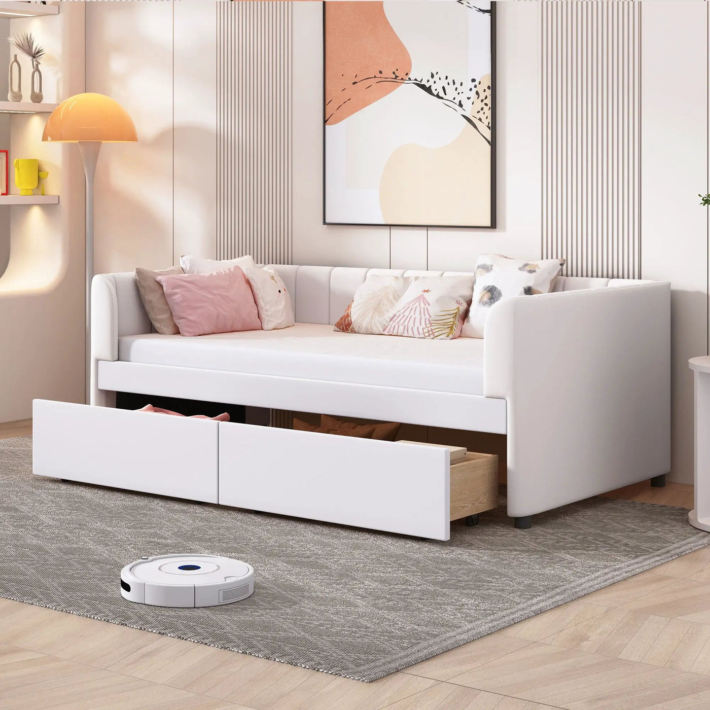 Upholstered Daybed With Ergonomic Design Backrest by HouseOfZazla