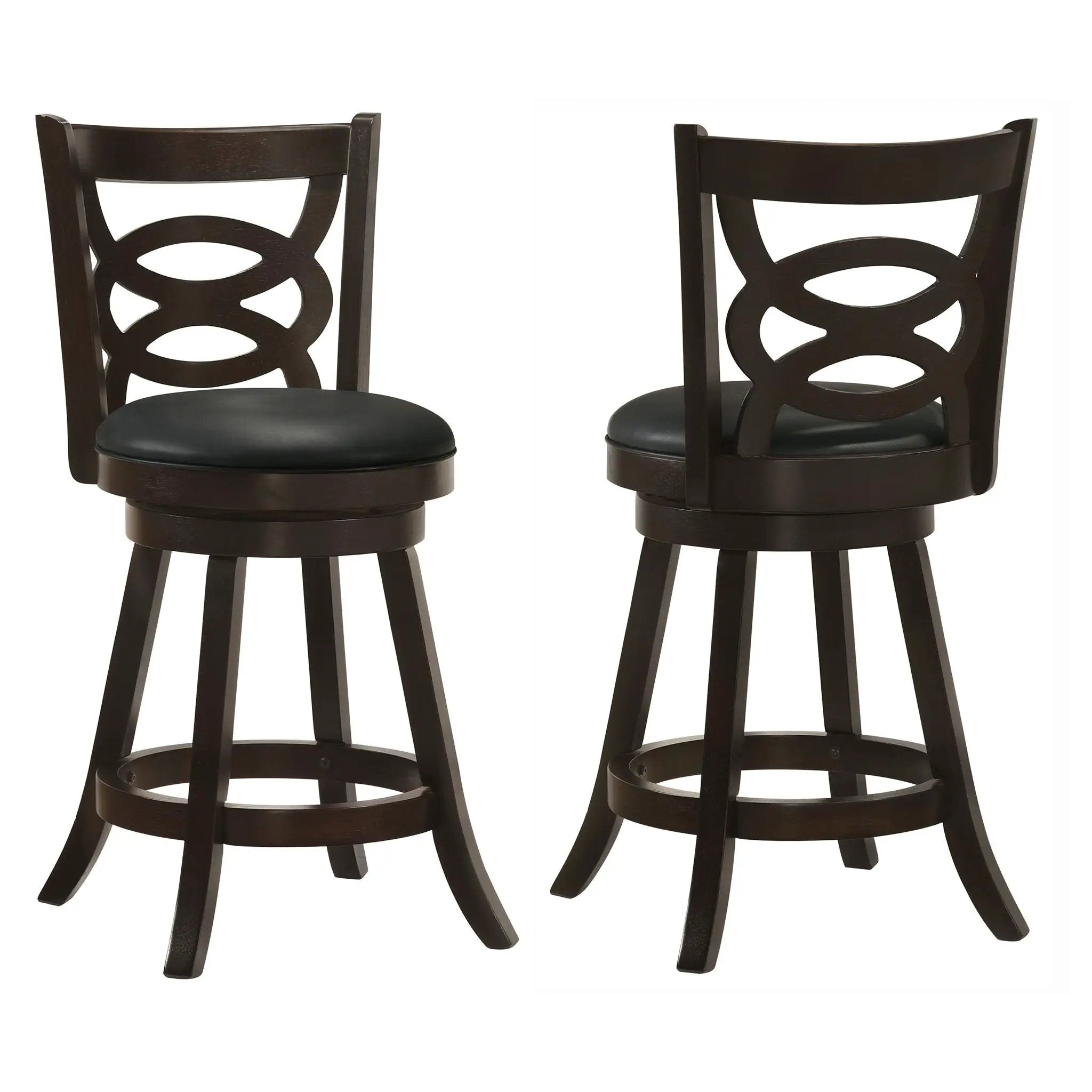 Calecita Wood Swivel Counter Stool Cappuccino (Set of 2) by Unique Piece Furniture