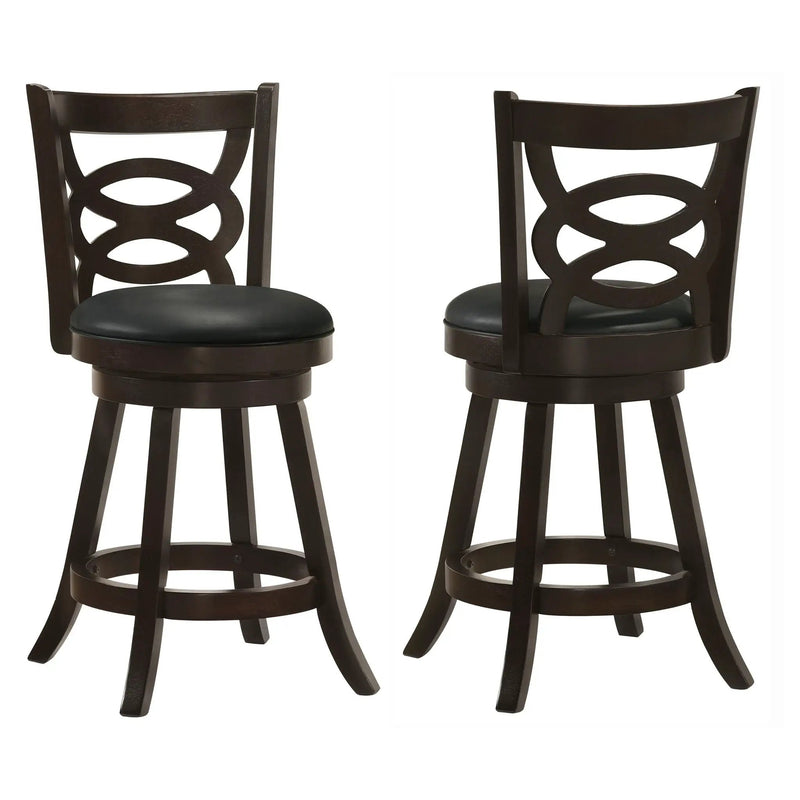 Calecita Wood Swivel Counter Stool Cappuccino (Set of 2) by Unique Piece Furniture
