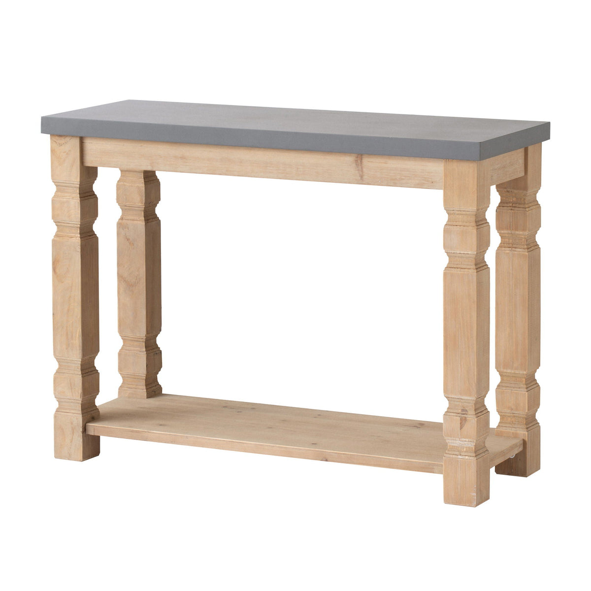 Rustic and Modern Console Table with Fir Wood & Veneer - Light Brown, photo 2 of 12