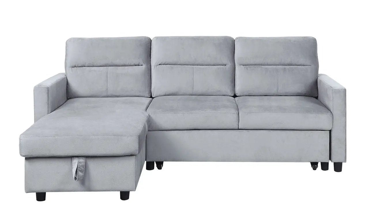 Ivy - Reversible Sleeper Sectional Sofa With Storage Chaise And Side Pocket by HouseOfZazla