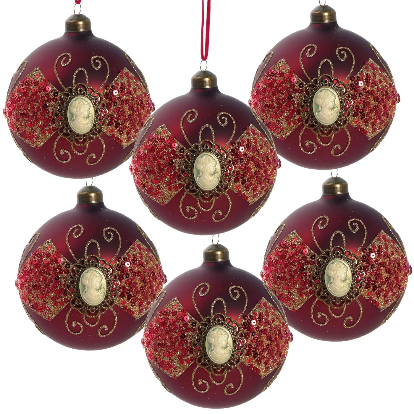 Decorative Hanging Ball Christmas Tree Ornaments For Holiday Decorations (Set of 6) by HouseOfZazla