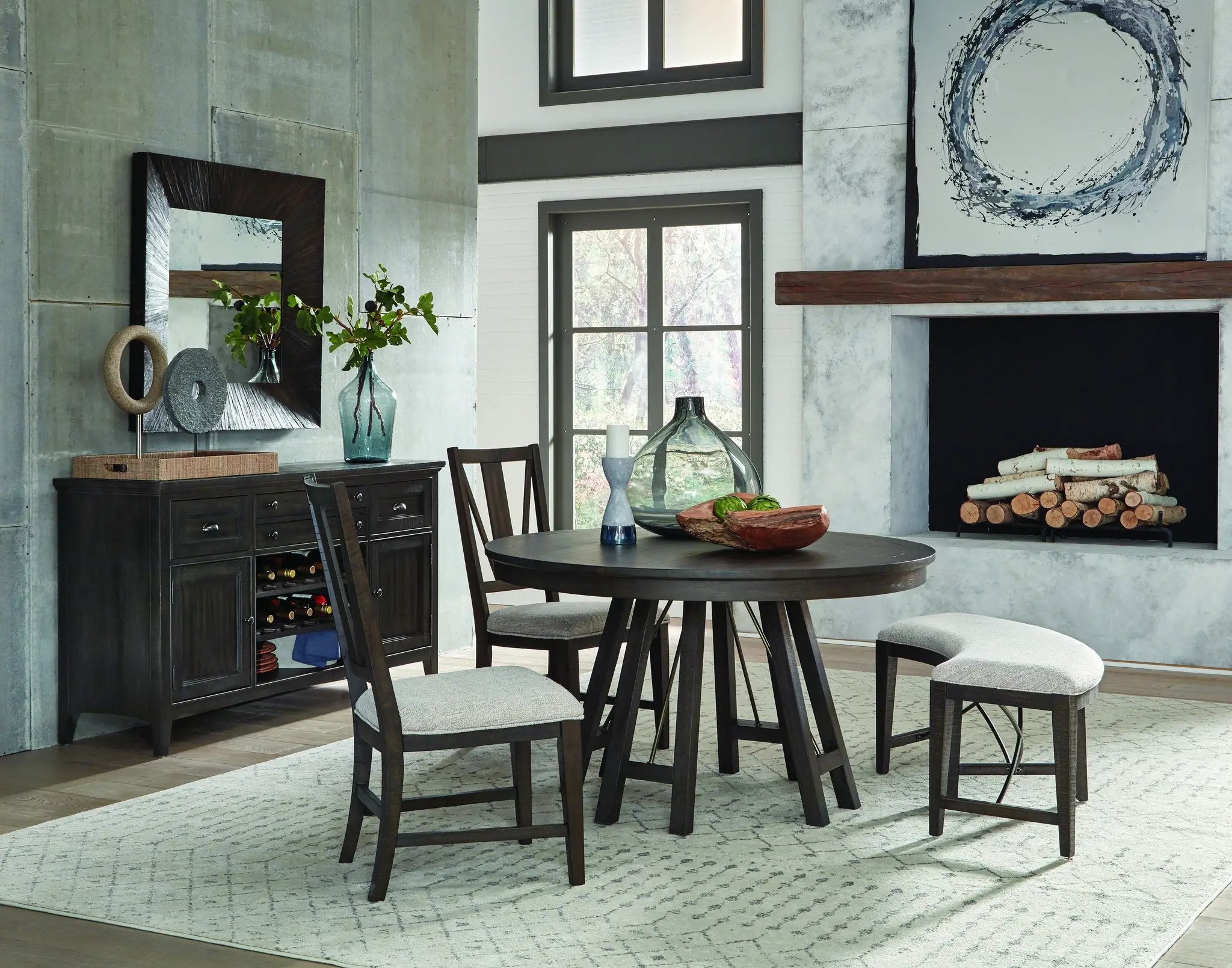 Westley Falls - Round Dining Table - Graphite by Unique Piece Furniture