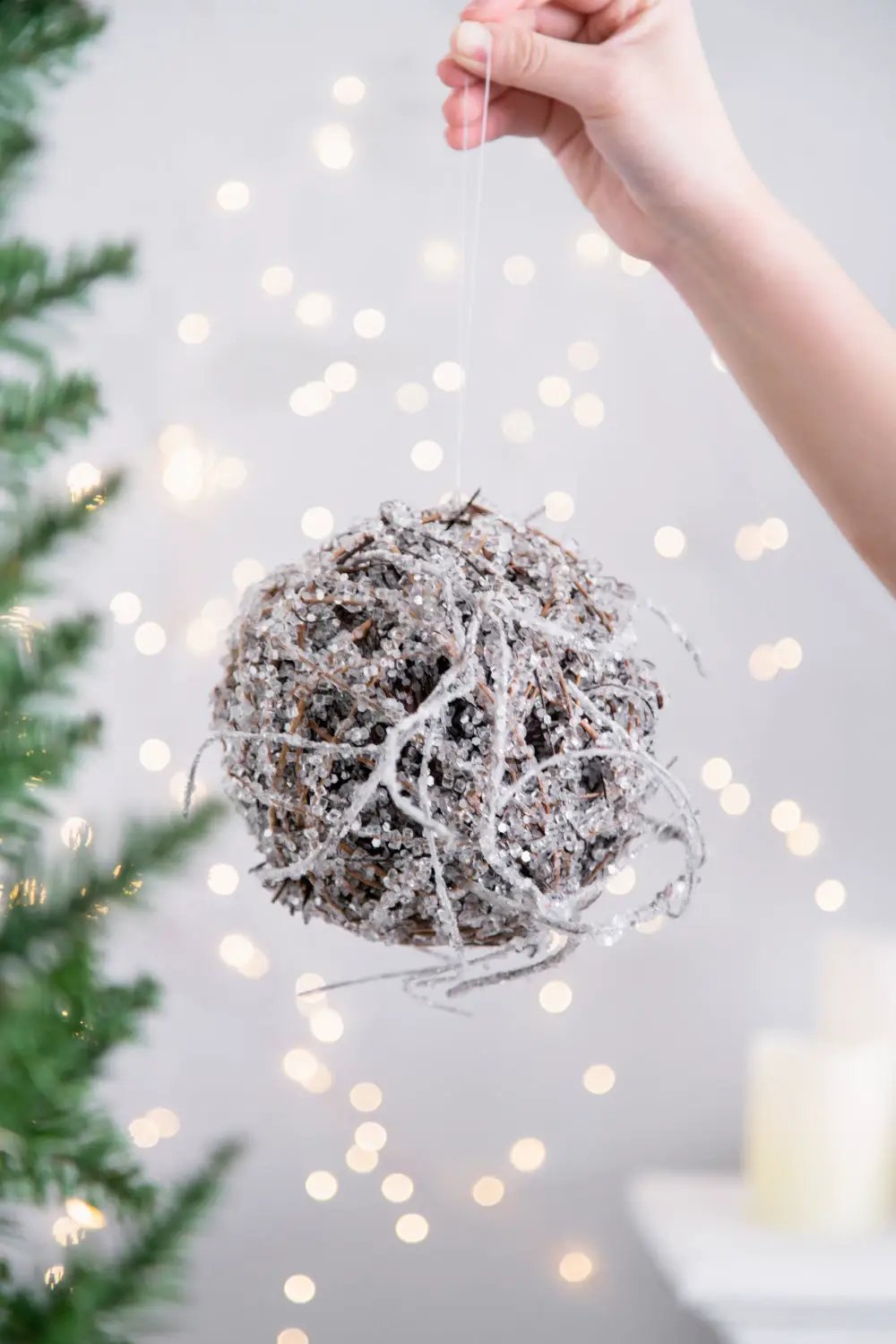 D6" Iced Twig Ball - Set of 4 Christmas Ornaments by HouseOfZazla