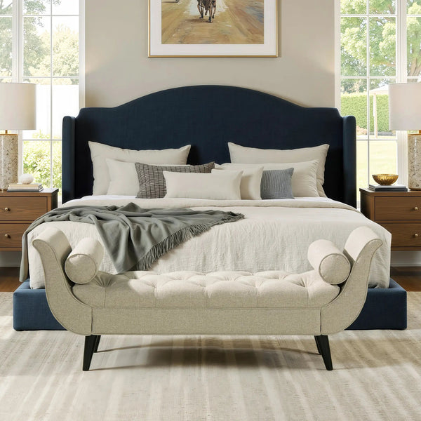 Alma Tufted Flared Arm Entryway Bench