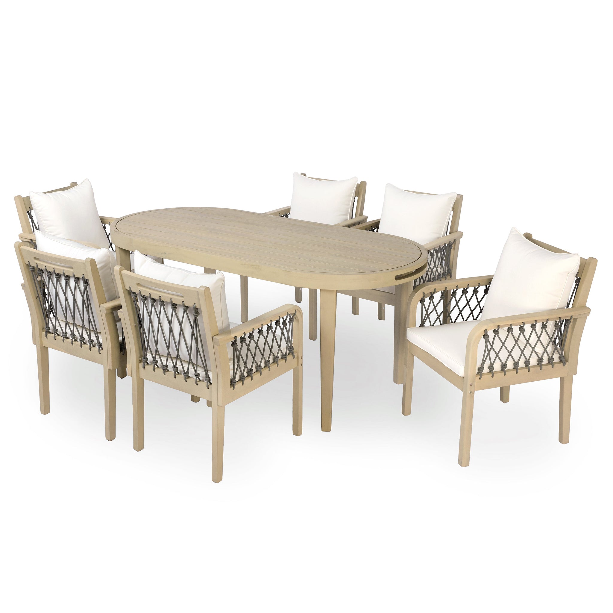 7-Piece Outdoor Acacia Wood Dining Set by HouseOfZazla