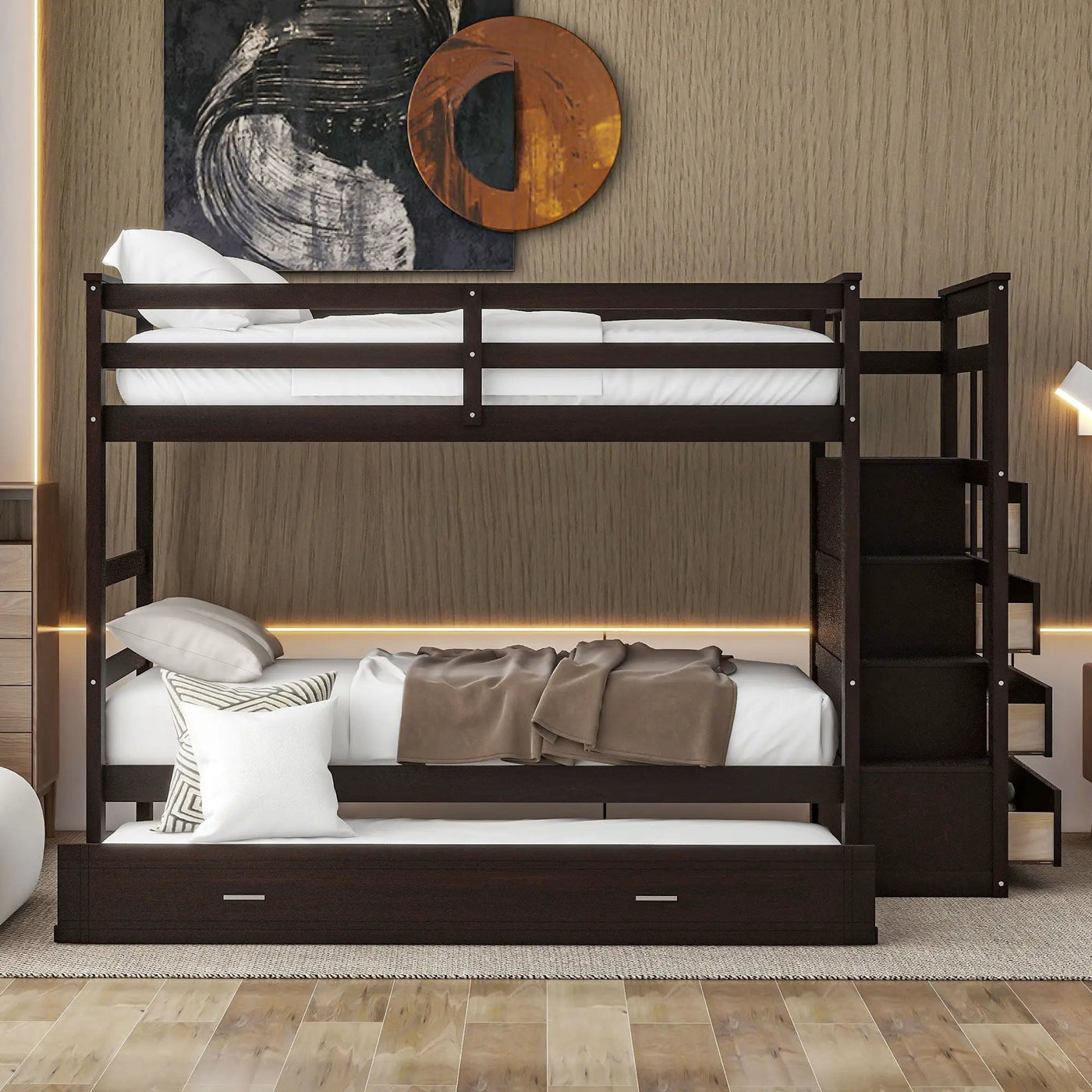 Bunk Bed With Trundle And Staircase by Unique Piece Furniture