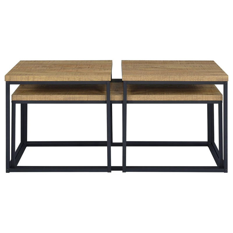 Straden 3-piece Engineered Wood Coffee Table Set Mango and Black by Unique Piece Furniture