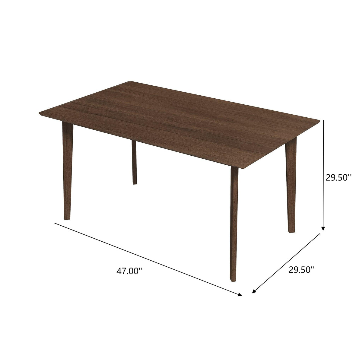 Rectangular Modern Dining Table with Solid Wood Construction – Dark Brown or White, photo 39 of 40