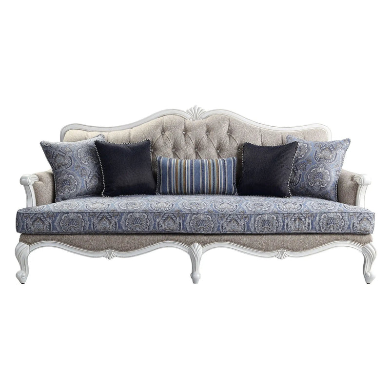 Ciddrenar - Sofa With 5 Pillows - Fabric & White by Unique Piece Furniture