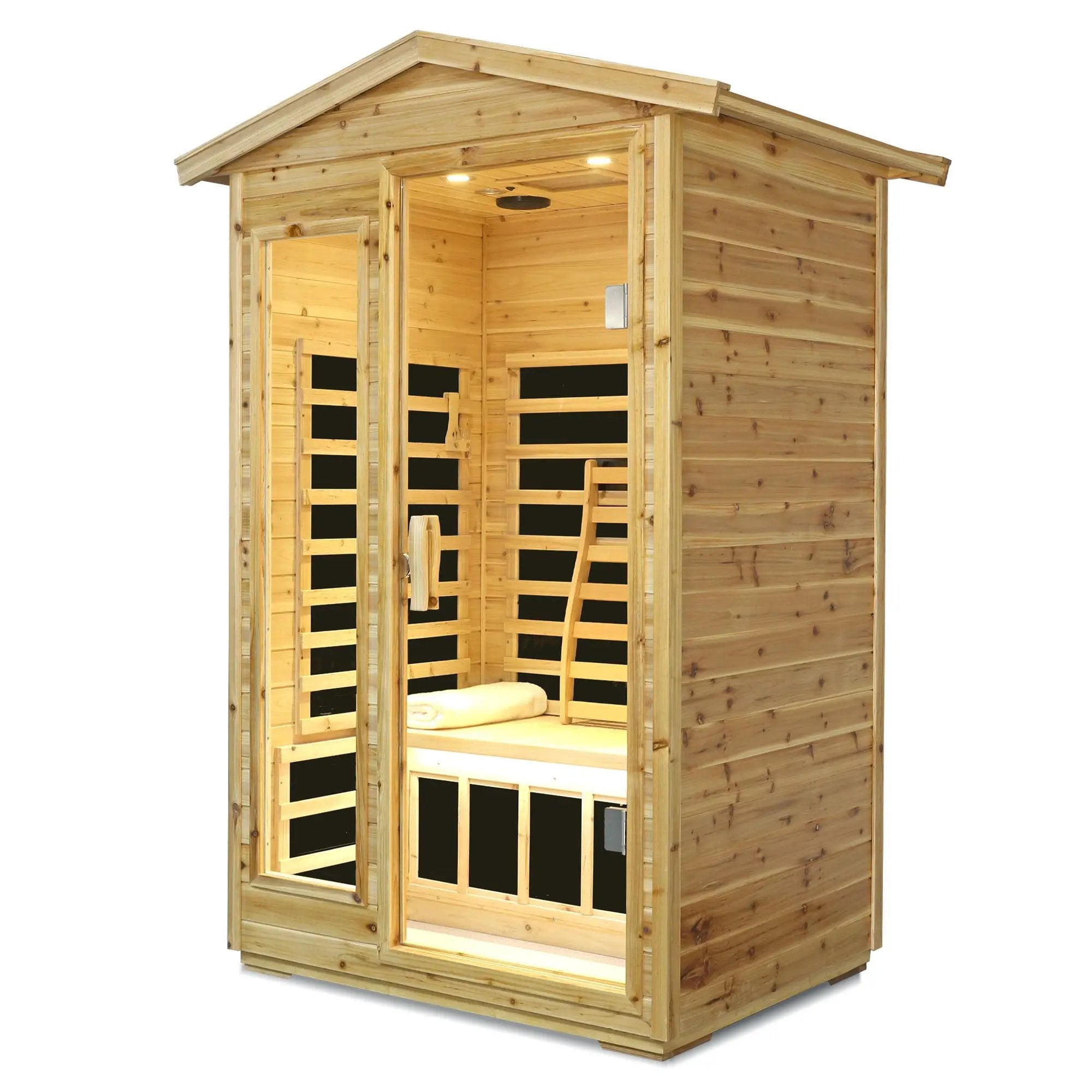 Two Person Far Infrared Old Fir Outdoor Sauna Room by HouseOfZazla