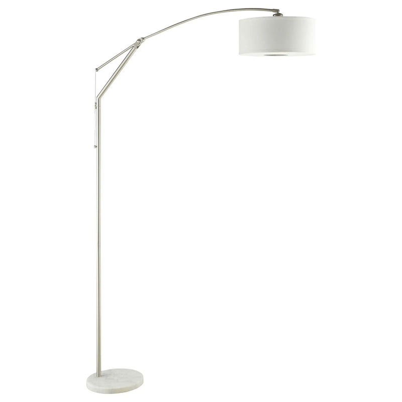 Jamison - Drum Shade Arc Adjustable Floor Lamp - Chrome by HouseOfZazla