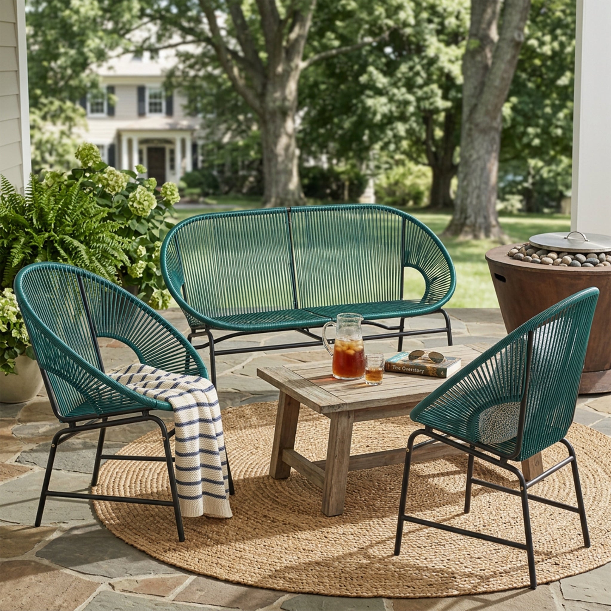 Nusa Outdoor Patio Wicker 3-Piece Chat Set by HouseOfZazla
