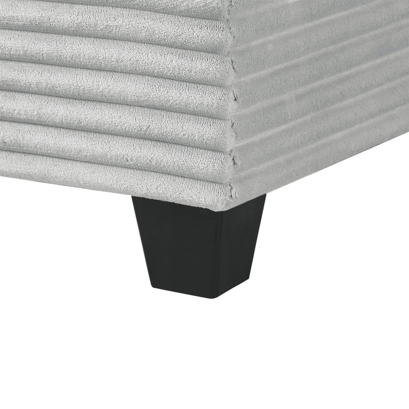 Upholstered U-Shaped Sectional Sofa With Movable Ottoman And Side Storage Pockets