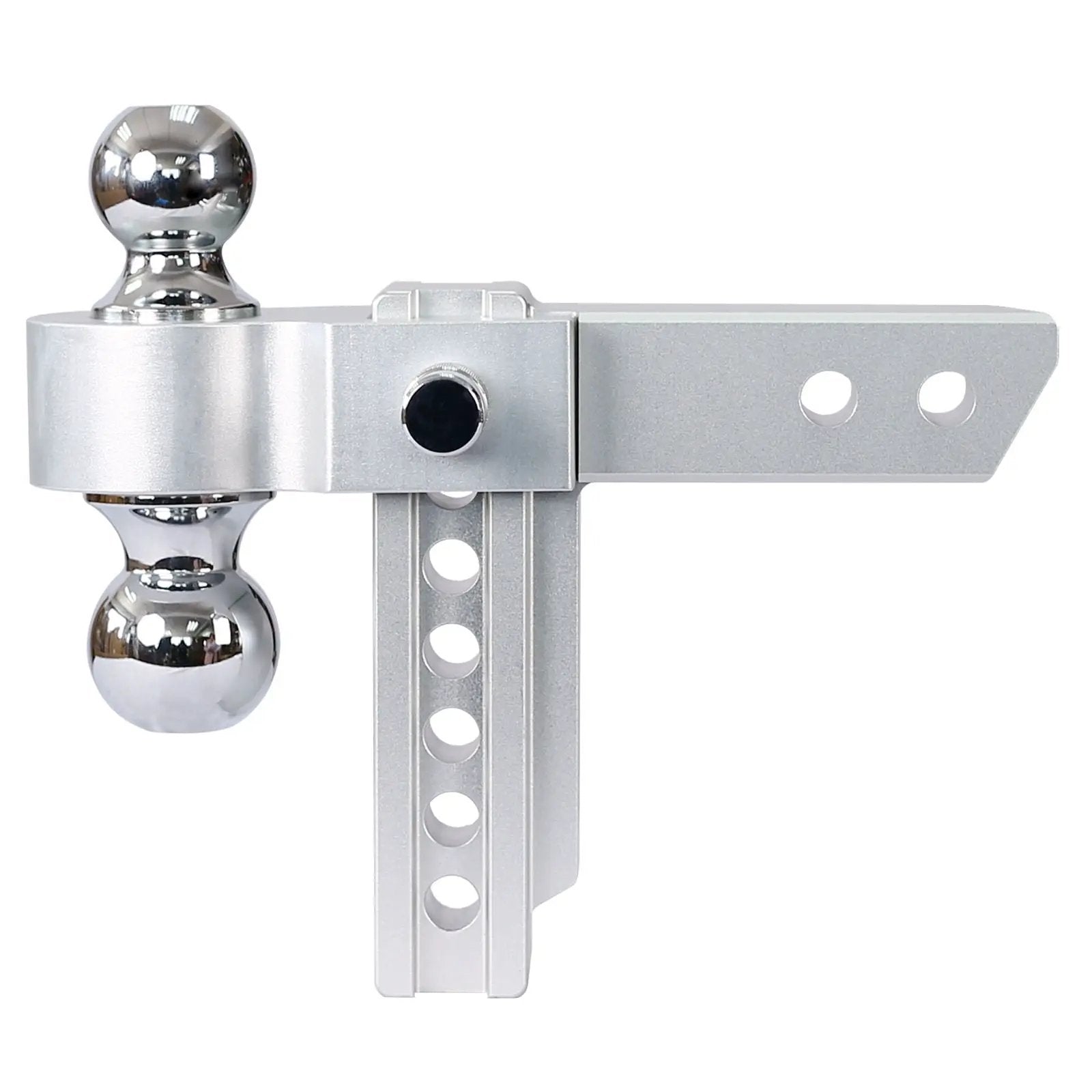 Alu - Adjustable Trailer Drop Hitch With 2" Receiver, 6" Adjustment - Silver by HouseOfZazla