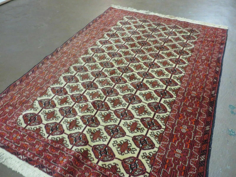 4' X 6' Handmade Finely Knotted Pakistan Turkoman Bokhara Wool Rug Nice by Jewel Rugs