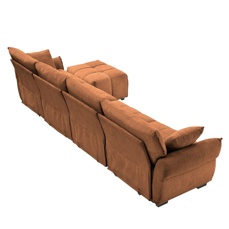 Sofa Set With Ottoman And Pillows, Textured, High Resilience Cushions by Unique Piece Furniture