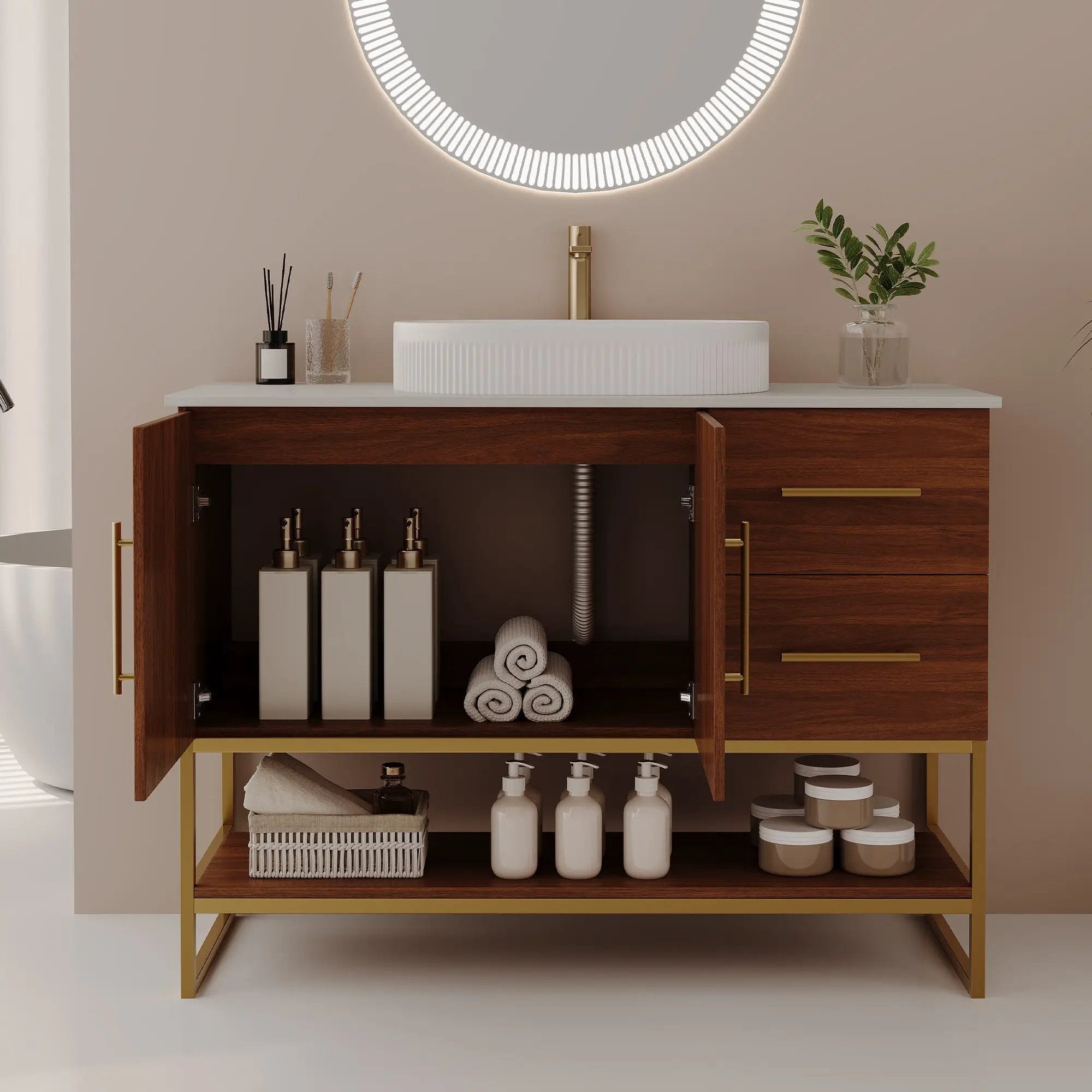 36" Modern Bathroom Vanity with Ceramic Vessel Sink by HouseOfZazla