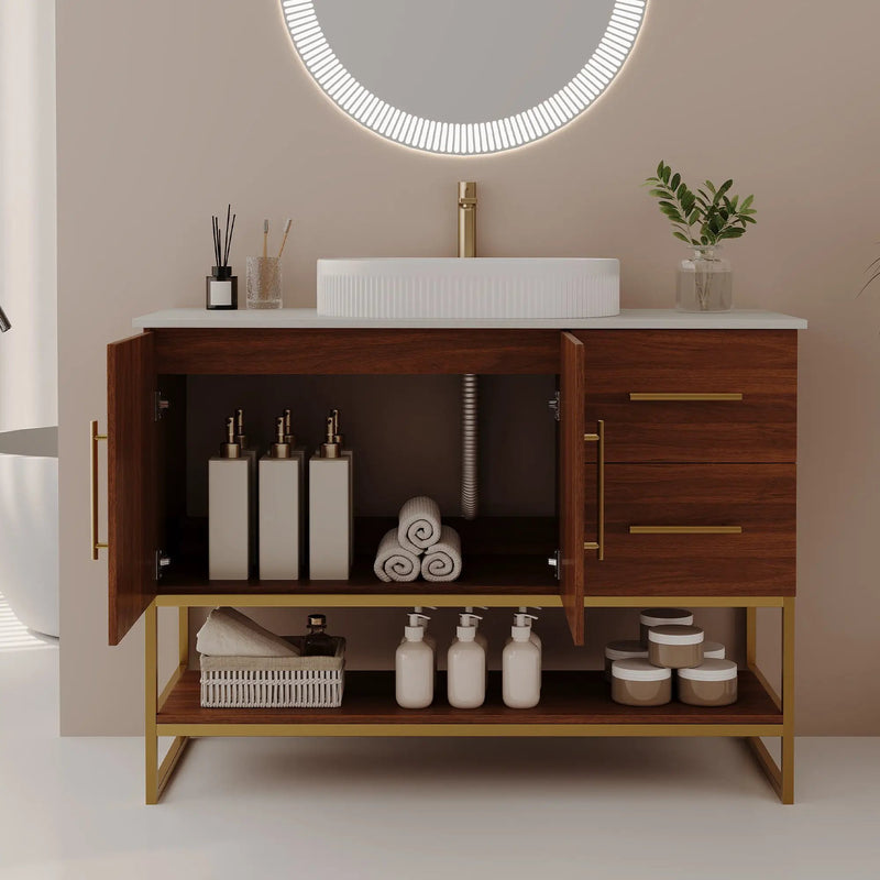 36" Modern Bathroom Vanity with Ceramic Vessel Sink by HouseOfZazla