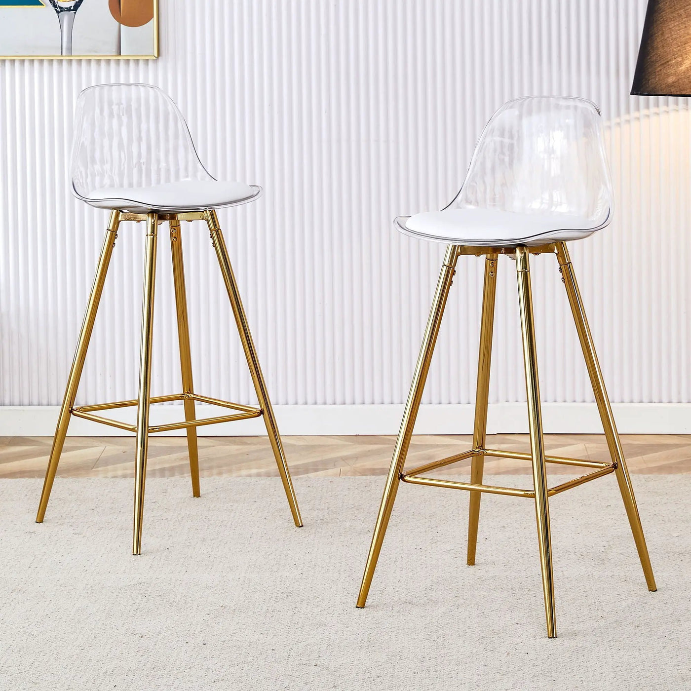 Stylish Upholstered Bar Chairs with Metal Legs by HouseOfZazla