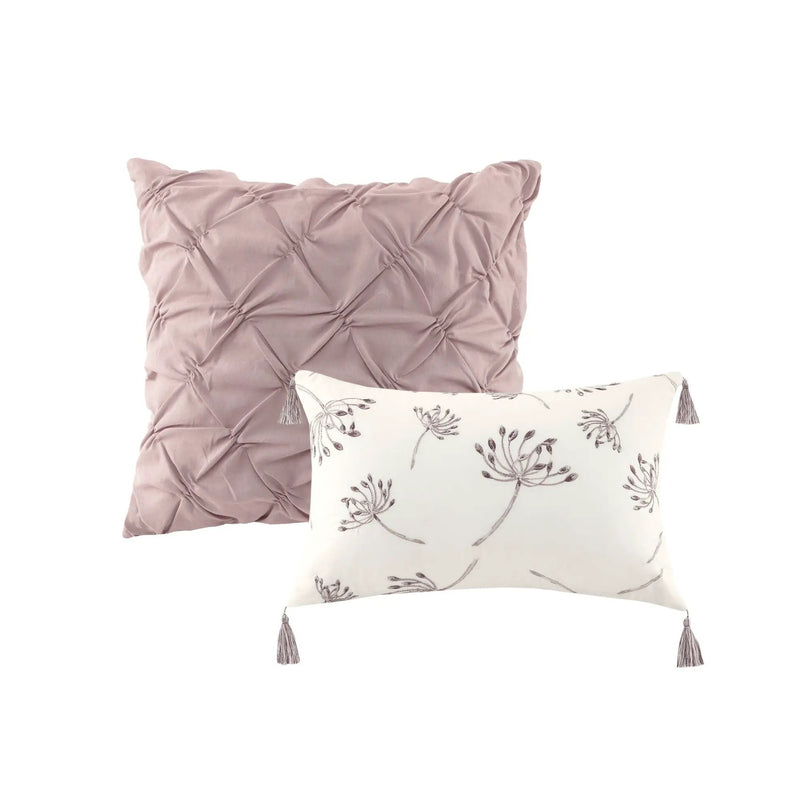 8 Piece Cotton Printed Comforter Set Blush California King by HouseOfZazla