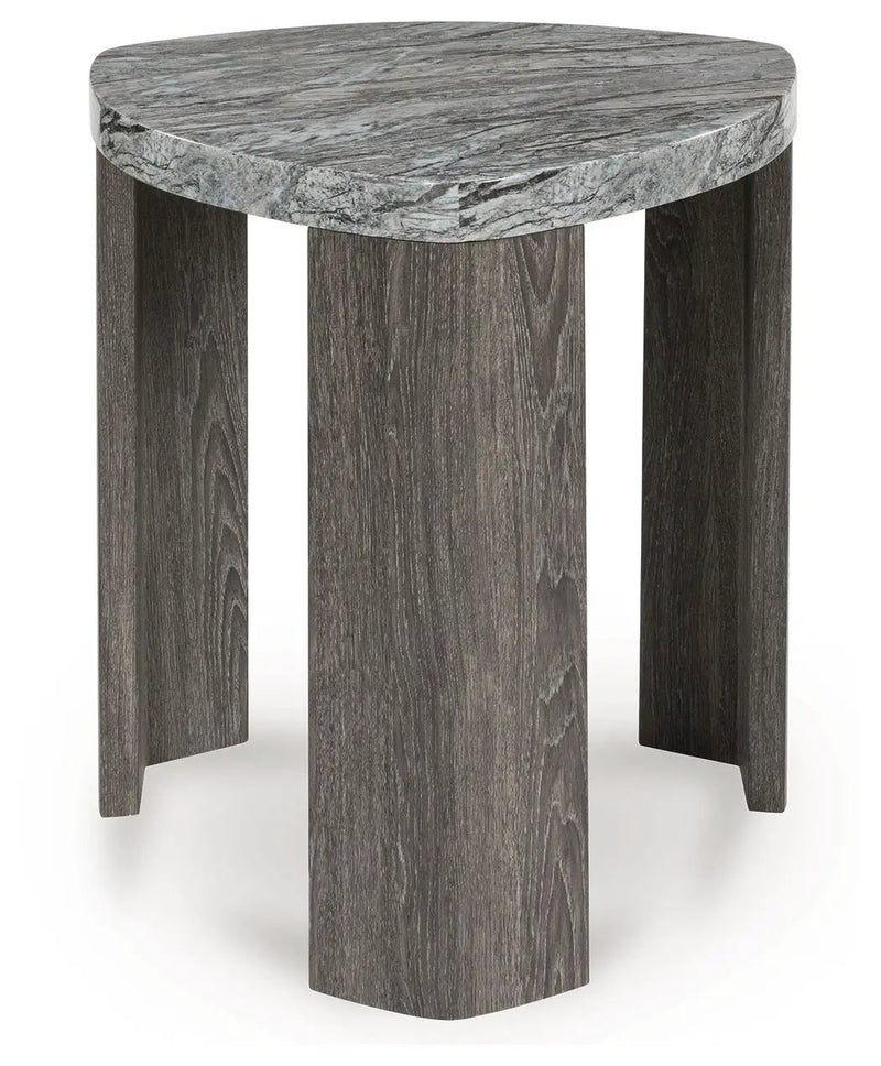 Surmour - Triangle End Table - Gray / Brown by Unique Piece Furniture