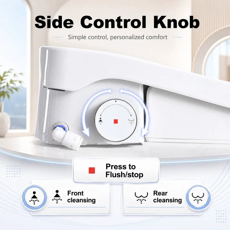 Smart Bidet Toilet Seat with Side Knob Adjustable Heated Seat by HouseOfZazla