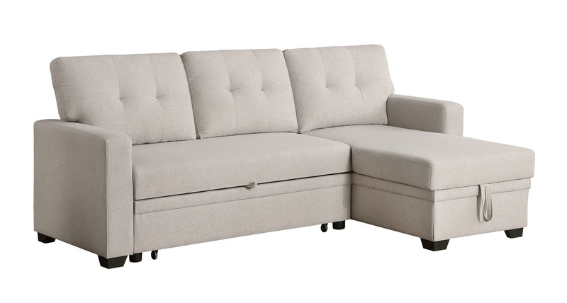 Upholstered Pull Out Sectional Sofa With Chaise by HouseOfZazla
