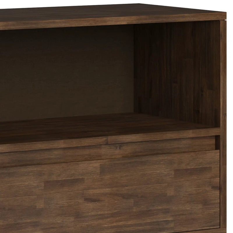 Chase - Low Bookcase - Rustic Natural Aged Brown by HouseOfZazla