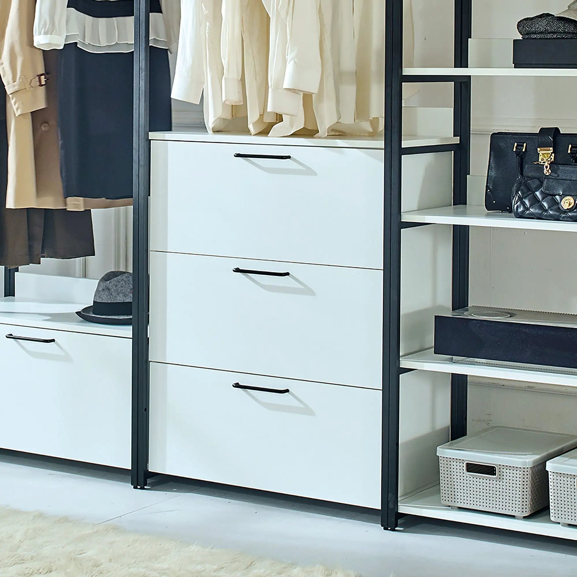 Fiona - Freestanding, Walk-In Closet System - White - Wood by HouseOfZazla