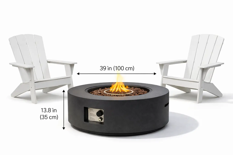 40' Round Outdoor Propane Fire Pit Table by HouseOfZazla