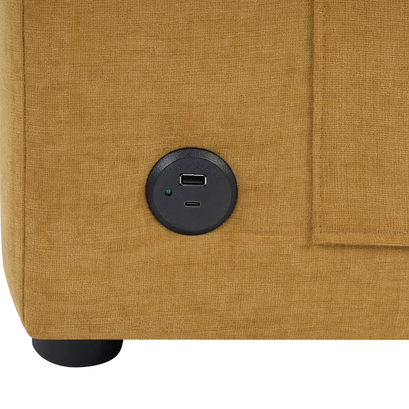 Modern L-Shaped Sectional Sofa With Curved Chaise, USB Ports, And Side Storage Pockets by HouseOfZazla