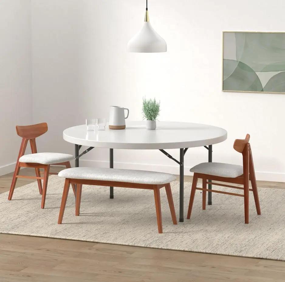 Open Box Lorell Banquet Table, 60 by 60 by 29-1/2-Inch, Platinum by Selzalot