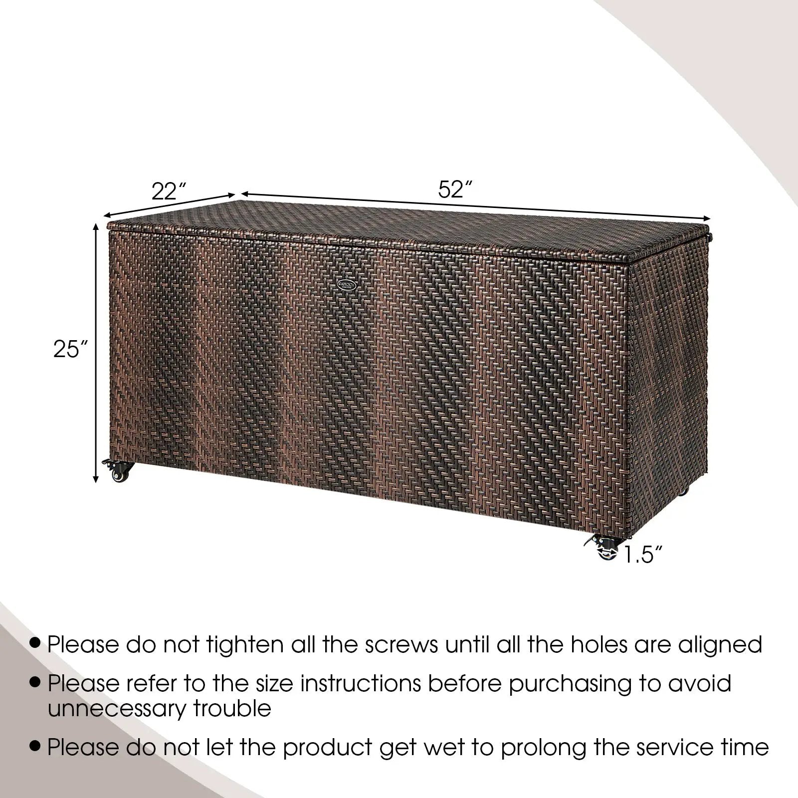 96 Gallon PE Wicker Outdoor Storage Box with 4 Wheels by DirectDeals