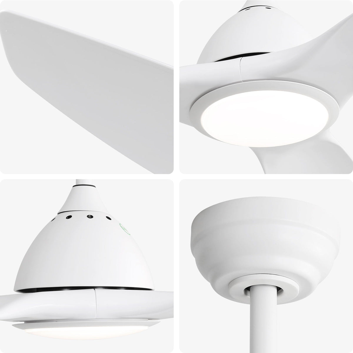 Modern Ceiling Fan with 22W LED Light, DC Motor and Remote Control - White, photo 5 of 9