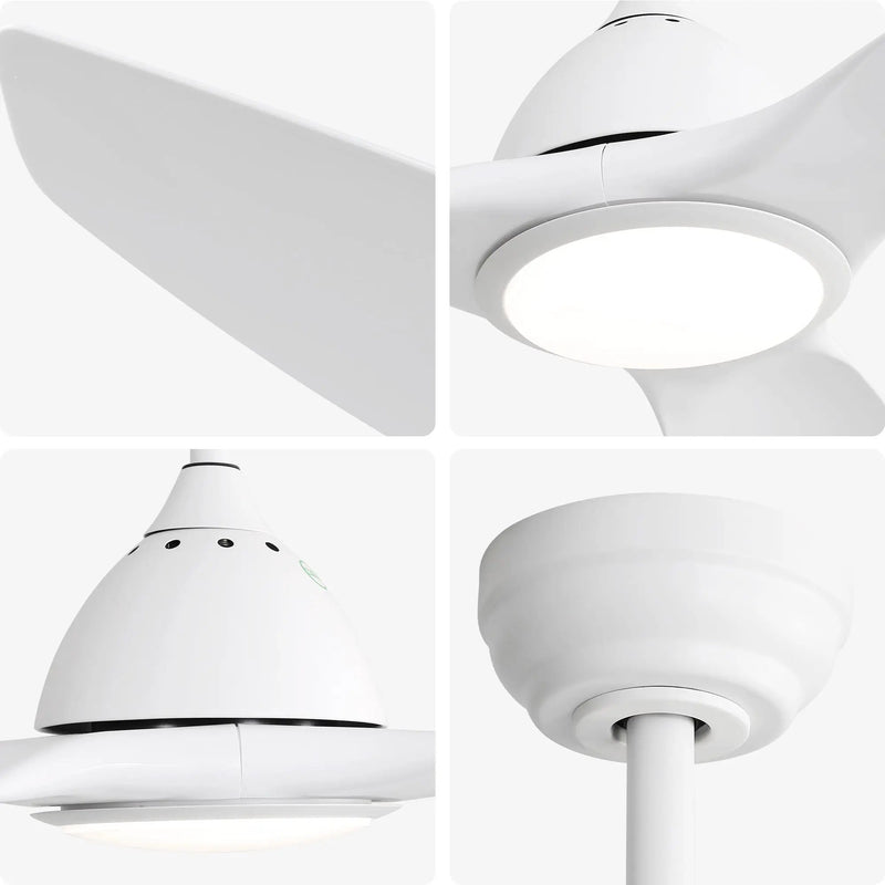 Modern Ceiling Fan With 22W Led Light, 3 ABS Fan Blades Dc Motor Ceiling Fan For Bedroom Living Room by Unique Piece Furniture
