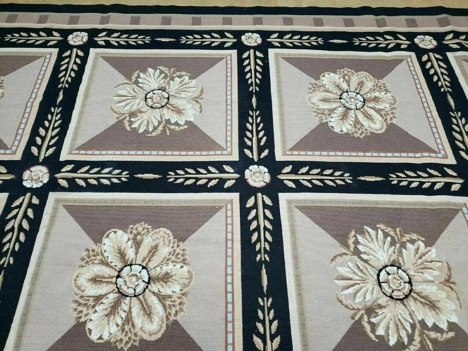 9' X 12' Handmade English Aubusson Savonnerie Design Needlepoint Wool Rug Nice by Jewel Rugs