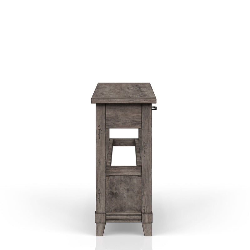 Console Table with Wine Bottle Storage and Storage Drawers - Gray, photo 5 of 6