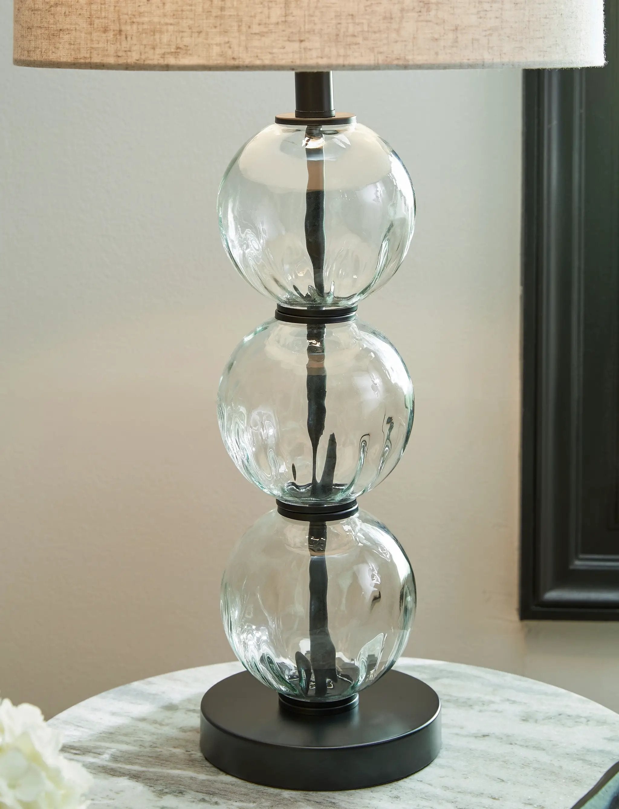 Airbal - Glass Table Lamp (Set of 2) - Clear / Black by Unique Piece Furniture