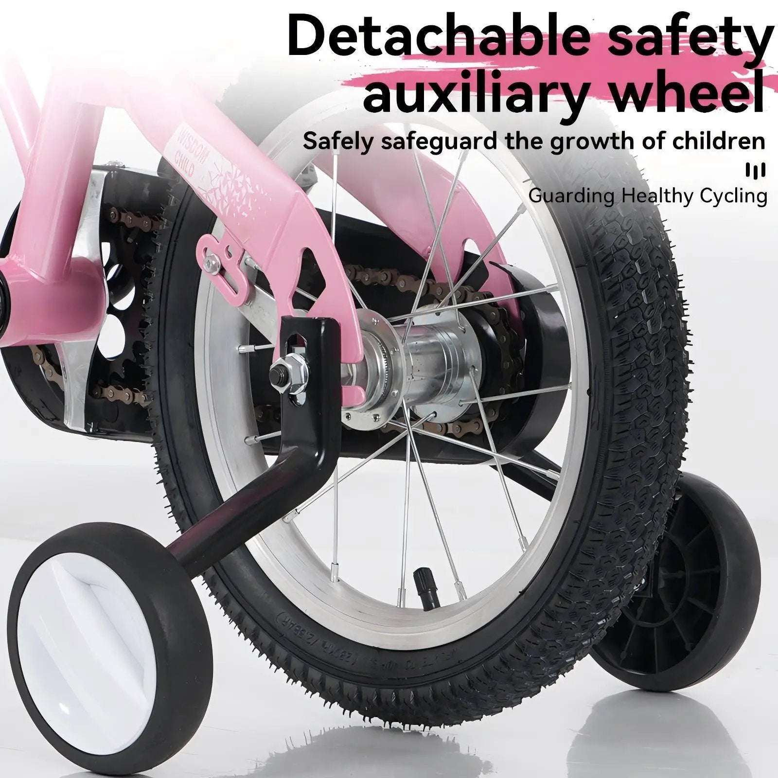 Fkznpj - 16" Sporty Kids Bike With Training Wheels And Stand Adjustable Saddle Suitable For Boys And Girls Aged 4 - 8 Years Tall Height 41 - 46" Available In A Variety Of Colors by HouseOfZazla