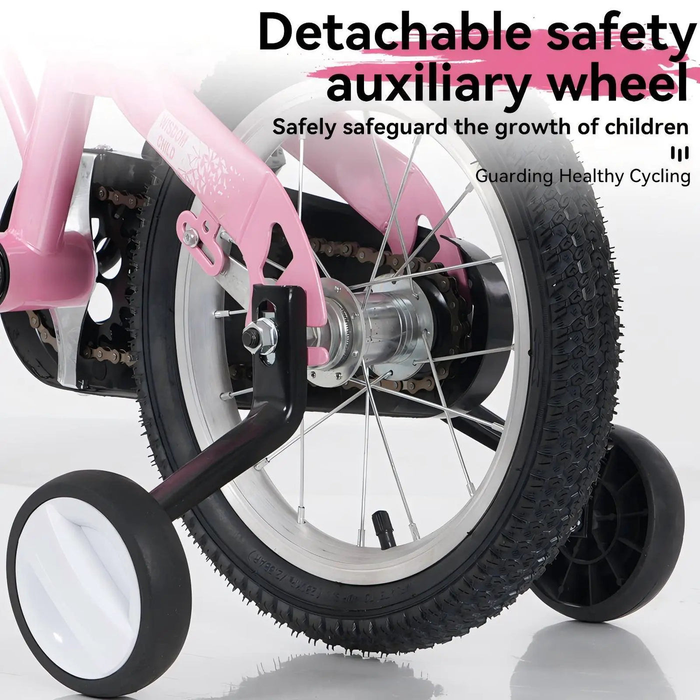 Fkznpj - 18" Sporty Kids Bike With Training Wheels And Stand Adjustable Saddle Suitable For Boys And Girls Aged 5 - 10 Years Tall Height 39 - 49" Available In A Variety Of Colors by HouseOfZazla
